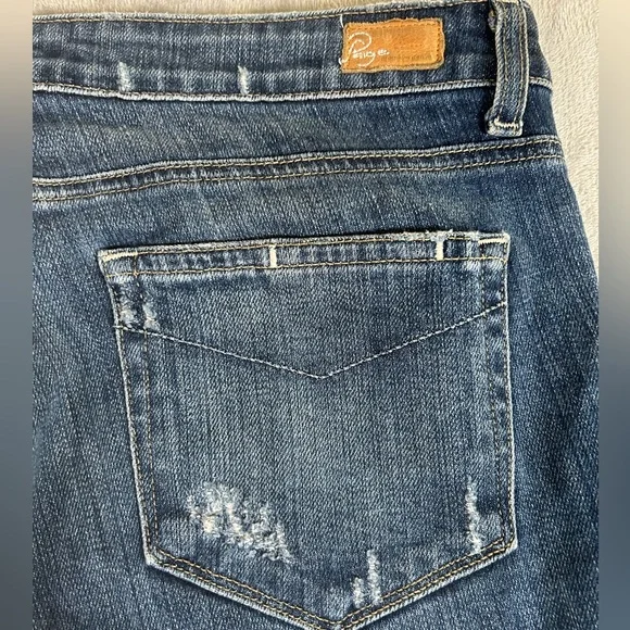 Paige Hollywood hills low rise distressed flare denim - Picture 8 of 12